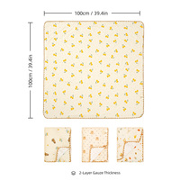 Manta Envolvente Reversible para Bebé de Algodón Crepé con Puntos Minky, 300 Hilos, Transpirable, para Todas las Estaciones, Plegable, con Diseño de Dibujos Animados Personalizable, 100x100cm