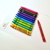 Crayons en vrac, 24 couleurs, mini bâtonnets de cire, couleurs vives et lisses, logo personnalisé, boîte jaune pour garderies, restaurants, packs d'activités pour enfants