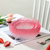 Ensemble de saladiers en verre et plastique enduit de rose Waxberry, design minimaliste et écologique pour mariage