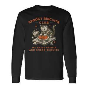 Camiseta de manga larga Spooky Biscuits Club Cat Halloween Baking - Product Image 1