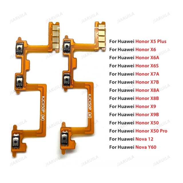Mobile Phone Power Volume Button Flex Cable for Huawei Honor X5 Plus X6 X6S X6A X7A X7B X8A X8B X9 X9B X50 X50 Pro Nova 12 Y60