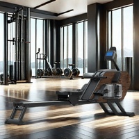 Máquina de Remo Profesional Plegable Snode para el Hogar, Máquina de Gimnasio con Resistencia de Agua, Pantalla LCD Eléctrica, Entrenamiento de Fuerza, Uso Doméstico, Metal