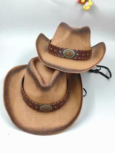 2025 Summer Handmade Sunside Ribbon Cowgirl <b>Hat</b> <b>Straw</b> <b>Hat</b> Jazz Wide Brim Western Bulk <b>Straw</b> Cowboy <b>Hat</b> for Men - Product Image 2