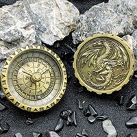 Dés à roulettes polyédriques en métal pour TRPG, cosplay, DND, D20, emballage écologique en boîte cadeau antique avec logo personnalisé