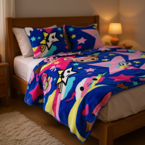 Manta de piel de oveja con personajes de dibujos animados, ropa de cama rectangular para parejas, oferta de primavera - Product Image 2