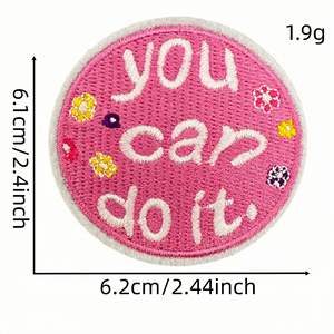 Fournisseur d'usine à long terme, patch brodé personnalisé avec slogan d'encouragement, forme irrégulière, à coller à tout moment, lettres - Product Image 4