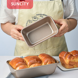 Suncity Loaf Pan Rectangle Champagne Gold Non Stick Bread Cake <b>Mold</b> Home Baking <b>Mold</b> - Product Image 3