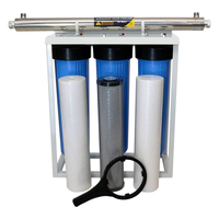 Sistema de Filtración de Agua UV para Toda la Casa, 12 GPM, 55 W, con Filtro de Agua Big Blue de 3 Etapas y 20 Pulgadas para Tratamiento de Agua de Pozo en Sudáfrica