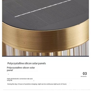 Appliques murales à LED pour chambre à coucher Corps noir doré avec appliques à longue bande en acier inoxydable et verre cristal Source de lumière LED directe - Product Image 5