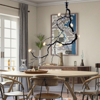 Lustre à fleurs de magnolia tout cuivre Style rétro Wabi-Sabi pour hôtels Nouvel éclairage chinois pour salon salle à manger