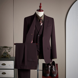 <span class=keywords><strong>Costume</strong></span> Homme Sur Mesure Haut de Gamme à Simple Boutonnage en Tissu Sergé Mélangé – Tenue Formelle Professionnelle - Product Image 2