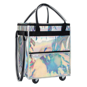 Chariot de courses pliable géométrique en polyester de haute qualité pour la maison, vente directe d'usine, chariot à main portable pour bagages - Product Image 1