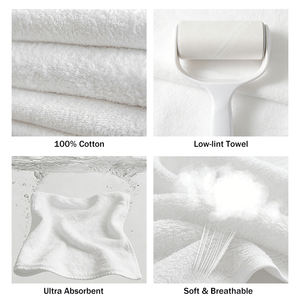 Serviettes de toilette blanches en coton 100% haute densité pour hôtels, spas, salons de beauté et centres de bien-être - Product Image 2