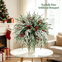 Bouquet de verdure artificielle en pin de Norfolk, guirlande de Noël, couronne décorative, ornement de fête, pour la maison et les événements, vente en gros