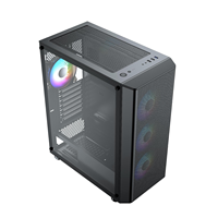 Vente chaude ATX Gaming Mid Tower PC Case Verre trempé et conception de maille métallique pour armoire d'ordinateur de bureau