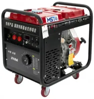 Groupe électrogène diesel de soudage 24V 50Hz à châssis ouvert, refroidissement par eau, démarrage par lanceur, pour applications de construction, marine, pétrole, gaz et mines