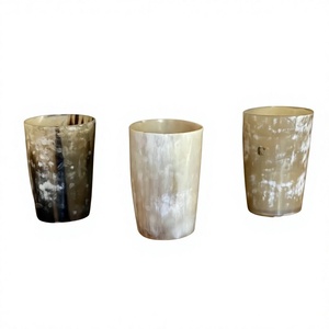 Modern Luxury HASAN CRAFT Drinkware <b>Set</b> of Three Natural Textured Cups Eco-Friendly Organic Material Decorative Home Use - Product Image 1