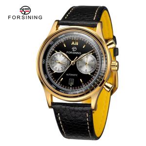 FORSINING 6921Top réplique <span class=keywords><strong>de</strong></span> luxe mouvement automatique pilote homme <span class=keywords><strong>montre</strong></span> mécanique en cuir véritable montres-bracelets élégante horloge masculine - Product Image 4