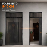 Porte pliante en alliage d'aluminium avec moustiquaire rétractable en acier inoxydable, design moderne pour villa, appartement, hôtel