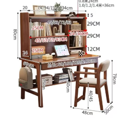 Set Meja dan Kursi Belajar Modern Kelas Atas Warna Kayu Alami untuk Anak, Rumah, Sekolah, dan Dewasa - Product Image 6