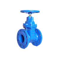 Katup gerbang batang tidak naik, dengan Ductile Cast Iron Flange PN16 DN150 segel lembut Gerbang air Manual
