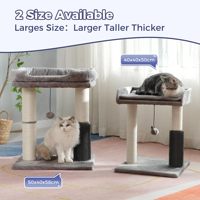 Starmon Griffoir pour chat avec lit supérieur, auto-toilettant, griffoir épais et boule suspendue