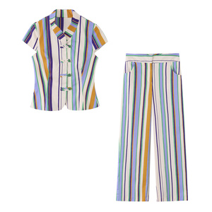 TAOP&ZA Nouvelle Collection Été 2026 – Top <span class=keywords><strong>Femme</strong></span> Tendance Coupe Trapèze Rayé avec Nœud et Boutons, Col Montant, <span class=keywords><strong>Manches</strong></span> <span class=keywords><strong>Courtes</strong></span> 2969329 2976329 - Product Image 6