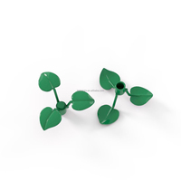 6255 Tallo de Planta de 8MM con Perno y 3 Hojas Grandes, Bloque de Construcción de Plástico, Vegetación para Proyectos de Construcción DIY y MOC Personalizados