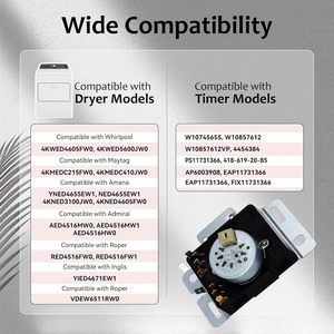 W10745655 W10857612 <strong>Dryer</strong> Timer Compatible With <strong>Dryer</strong> NED4655EW1 | YNED4655EW0 4KNED3100JW0 - Product Image 6
