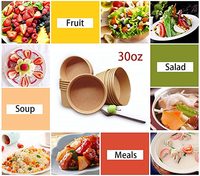 Bol en papier Kraft personnalisé, bols écologiques de haute qualité pour salade