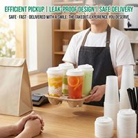 Gobelet à boba conique en PP de 90 mm, jetable et réutilisable, pour café glacé et smoothies à emporter, vente en gros