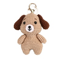 Porte-clés miniature fait main en crochet, figurines animales mignonnes tricotées : Lapin, Ours, Chat, Cochon, Singe, Souris, Abeille, Cheval, Teckel, Chien – Breloque de sac