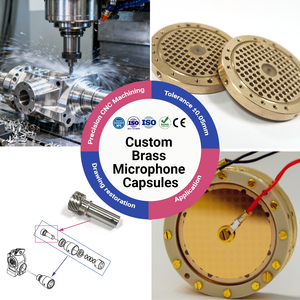 高品质黄铜麦克风拾音头，适用于录音室录音、现场音频、定制精密数控加工金属零件 - Product Image 1