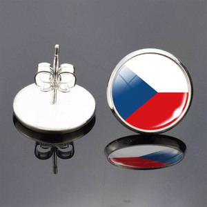 Set di <span class=keywords><strong>Gioielli</strong></span> con Bracciale, Collana e Orecchini con Bandiera della Repubblica Ceca, Cabochon in Vetro, Set di Collane con Bandiere di Paesi Europei per Regali da Donna - Product Image 5