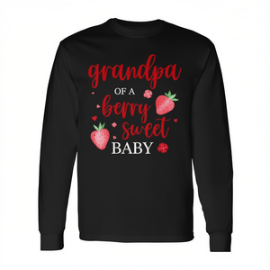 Camiseta de manga larga con estampado de fresa para abuelo de un bebé adorable, regalo para el primer cumpleaños - Product Image 2