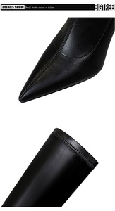 Femmes Bottes Au-dessus du genou Noir Zip Slip on Thigh High Boots Stiletto Gladiator 9.5cm High Heels Pumps Lady Shoes Winter Boots - Product Image 5