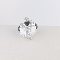 Perle en argile polymère croisée avec strass et trou droit, pendentif pour bricolage, porte-clés de téléphone, accessoire de collier