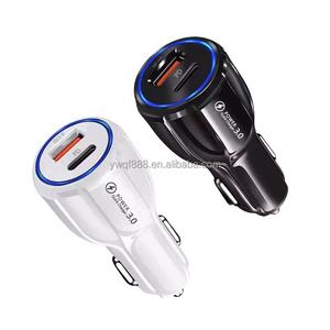 热卖双<span class=keywords><strong>USB</strong></span> cqc3.0快速充电车载适配器充电器适用于苹果手机三星通用PD12W充电器 - Product Image 1