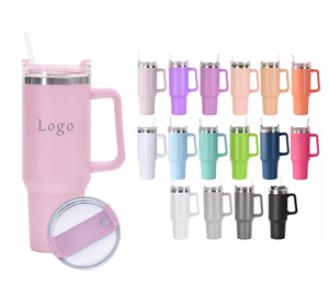 Kustom Logo 40oz Double Wall baja anti karat dapat digunakan kembali vakum terisolasi air minum dengan pegangan dan sedotan - Product Image 1