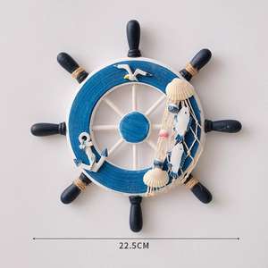 Timone Nautico in Legno Decorazione da Parete Ornamento Classico Marittimo per Case Costiere e Ambienti a Tema Spiaggia - Product Image 5