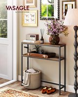 Table console, table de canapé étroite à 2 niveaux avec 2 étagères, 31,5 pouces, pour salon, couloir, entrée, marron rustique