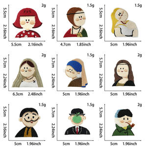EN Stock, parches temáticos <span class=keywords><strong>de</strong></span> pintura <span class=keywords><strong>de</strong></span> fama mundial, parches bordados <span class=keywords><strong>de</strong></span> dibujos animados para ropa <span class=keywords><strong>de</strong></span> chico - Product Image 2