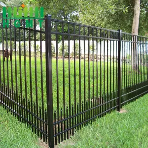 Kunden spezifische günstige Preise Outdoor Metall Gartenzaun Panel Schwarz Aluminium Zaun für Häuser Stahl Pulver beschichteten Aluminium Zaun