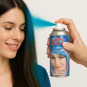 Spray colorante per capelli Party Fun 100 ml blu, tintura temporanea per feste - Product Image 5
