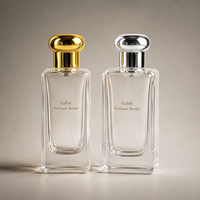 Flacons de parfum de luxe vides de 50 ml et 100 ml, flacons de parfum carrés en verre transparent, flacon de parfum personnalisé avec étiquette privée, 30 ml