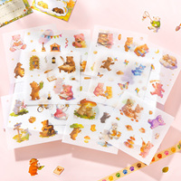 Ruban adhésif décoratif floral coloré Simno Bear pour artistes, idéal pour les projets de journalisation, de scrapbooking et de bricolage, 10 rouleaux