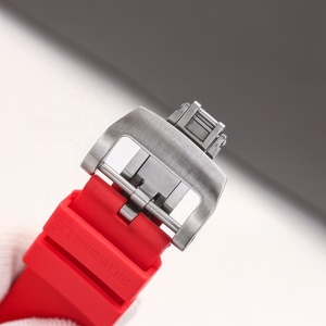 Montre de luxe haut de gamme pour homme, édition squelette argentée, sertie de diamants sur mesure, bracelet en caoutchouc, collection de qualité supérieure, idéale comme cadeau - Product Image 6