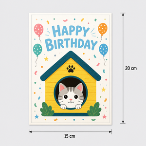 Carte de vœux d'anniversaire 3D personnalisée, faite à la main, en papier recyclable, rectangulaire, pour cadeau de fête - Product Image 3