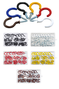 Tornillos autorroscantes de acero recubierto de vinilo ENCI JSBG13-18 y ganchos de ojo para montaje en techo, para cestas de flores y soportes de tazas, al por mayor - Product Image 2
