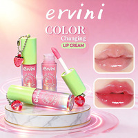 Huile à lèvres hydratante et repulpante, estompant les ridules, à la fraise, couleur changeante selon la température, effet miroir, non-transfert